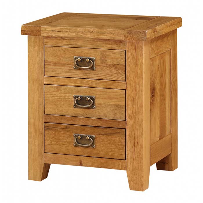 Acorn Solid Oak Three Drawer Bedside Table
